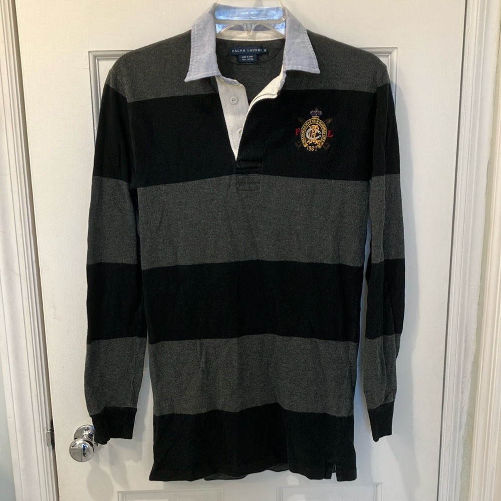 RALPH LAUREN Striped Polo Shirt with Crest
